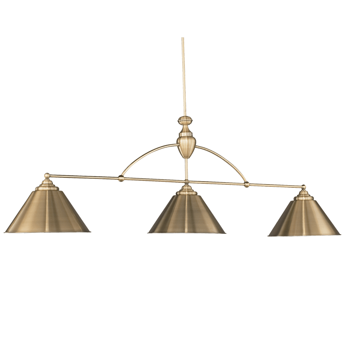Brunswick Centennial Light Fixture - Antique Brass with Antique Brass Shades